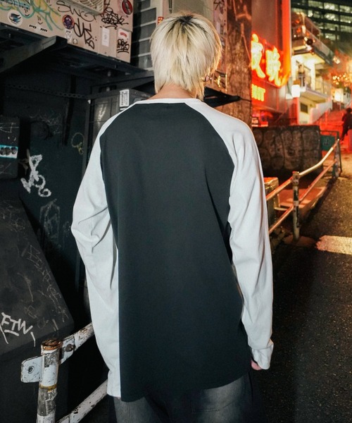 Bizarre Maiden ビザール メイデン ラインストーン ロゴ ラグラン セール】【Bizarre Maiden】rhinestone logo raglan tee