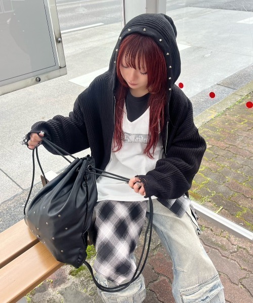 セール】【Bizarre Maiden】rhinestone logo raglan tee