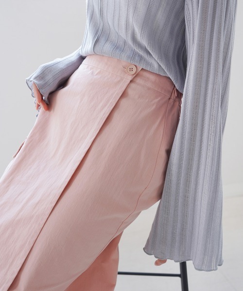 Bab(バブ)の「【S・Mサイズ展開】ラップライクスカート(スカート・レディース・ピンク/ベージュ/アイボリー・M/S)」の4枚目の写真