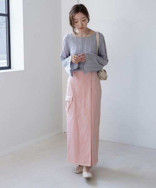Bab(バブ)の「【S・Mサイズ展開】ラップライクスカート(スカート・レディース・ピンク/ベージュ/アイボリー・M/S)」の22枚目の写真