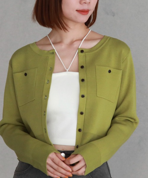 archives(アルシーヴ)の「配色ラインミラノリブニットカーディガン(カーディガン/ボレロ・レディース・ブラック系その他/ブルー/アイボリー/ホワイト×ブラック/ピンク系その他/グリーン系その他・MEDIUM)」の5枚目の写真