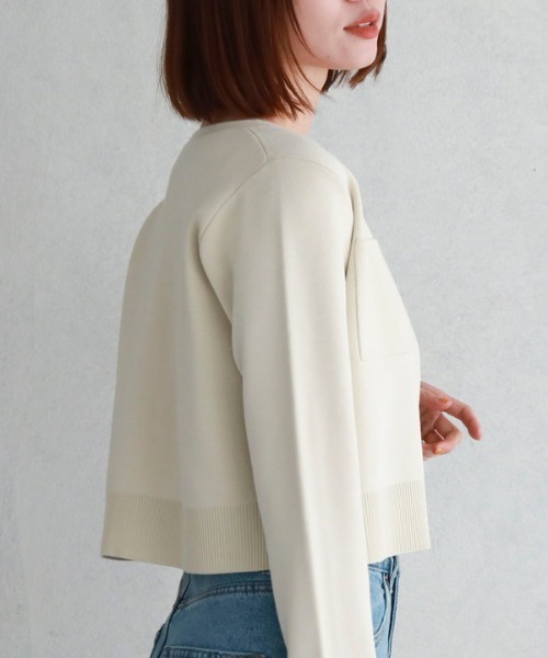 archives(アルシーヴ)の「配色ラインミラノリブニットカーディガン(カーディガン/ボレロ・レディース・ブラック系その他/ブルー/アイボリー/ホワイト×ブラック/ピンク系その他/グリーン系その他・MEDIUM)」の8枚目の写真