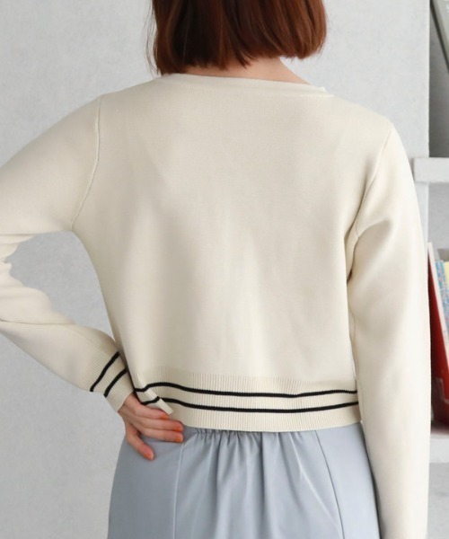 archives(アルシーヴ)の「配色ラインミラノリブニットカーディガン(カーディガン/ボレロ・レディース・ブラック系その他/ブルー/アイボリー/ホワイト×ブラック/ピンク系その他/グリーン系その他・MEDIUM)」の11枚目の写真