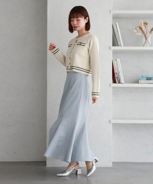 archives(アルシーヴ)の「配色ラインミラノリブニットカーディガン(カーディガン/ボレロ・レディース・ブラック系その他/ブルー/アイボリー/ホワイト×ブラック/ピンク系その他/グリーン系その他・MEDIUM)」の12枚目の写真