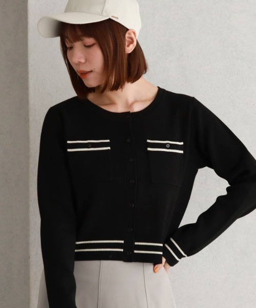 archives(アルシーヴ)の「配色ラインミラノリブニットカーディガン(カーディガン/ボレロ・レディース・ブラック系その他/ブルー/アイボリー/ホワイト×ブラック/ピンク系その他/グリーン系その他・MEDIUM)」の14枚目の写真