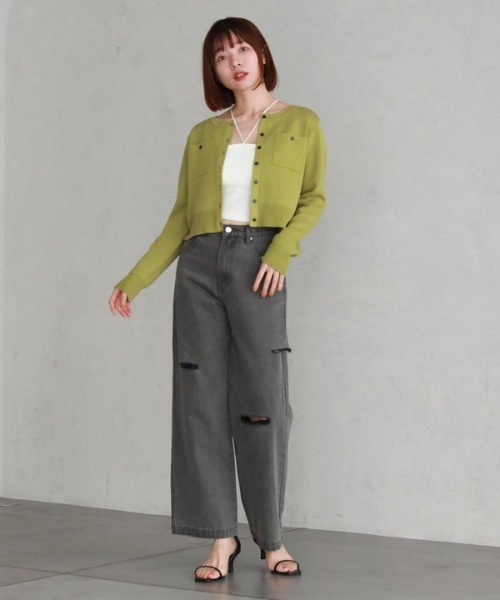 archives(アルシーヴ)の「配色ラインミラノリブニットカーディガン(カーディガン/ボレロ・レディース・ブラック系その他/ブルー/アイボリー/ホワイト×ブラック/ピンク系その他/グリーン系その他・MEDIUM)」の20枚目の写真