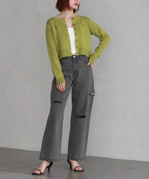 archives(アルシーヴ)の「配色ラインミラノリブニットカーディガン(カーディガン/ボレロ・レディース・ブラック系その他/ブルー/アイボリー/ホワイト×ブラック/ピンク系その他/グリーン系その他・MEDIUM)」の21枚目の写真