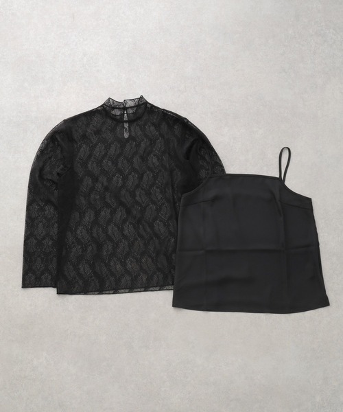 LEPSIM（レプシィム）の「【jours heureux】レース2SETハイネックブラウス　104772（シャツ/ブラウス・レディース・ブラック/オフホワイト・FREE）」の3枚目の写真