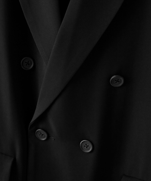 MONO-MART（モノマート）の「【セットアップ】ドレープ オーバーサイズ ピークドラペルWテーラードシャツジャケット＋イージータックワイドパンツ（セットアップ・メンズ・グレイッシュブルー/ダークネイビー/モカ/ダークグレー/ブラック系1/グレー/ブラック/グレー系3/グレイッシュベージュ・M/S/L）」の11枚目の写真