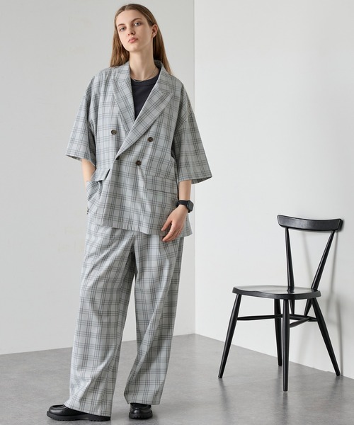 セットアップ】ドレープ オーバーサイズ ピークドラペルWテーラード