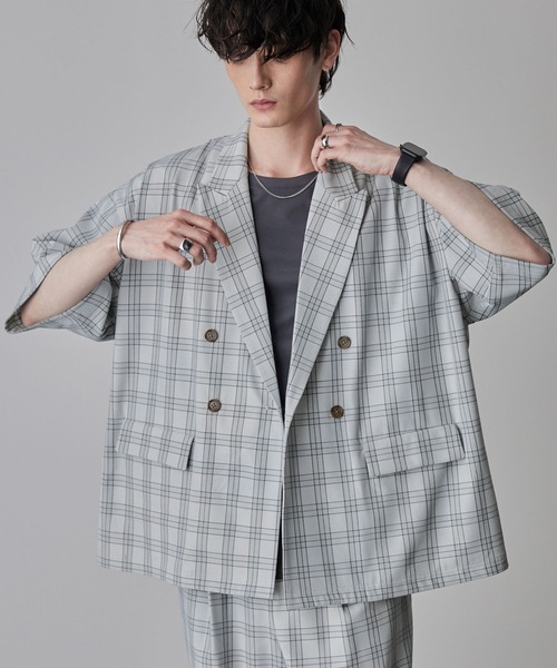 セットアップ】ドレープ オーバーサイズ ピークドラペルWテーラード