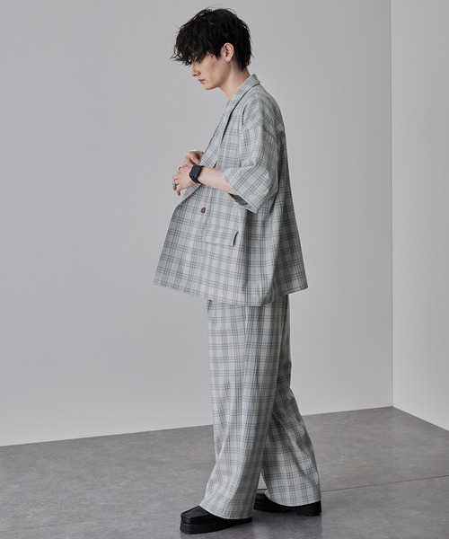 セットアップ】ドレープ オーバーサイズ ピークドラペルWテーラード