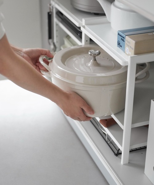 tower（タワー）の「tower(タワー) 高さ調節シンク下ラック（キッチン収納・レディース・ホワイト・ONE SIZE）」の3枚目の写真