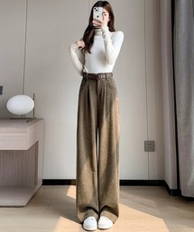 選べる2タイプ コーデュロイパンツ ストレート 裏起毛 / ノーマル