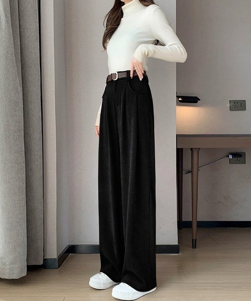 COCOMOMO(ココモモ)の「選べる2タイプ コーデュロイパンツ ストレート 裏起毛 / ノーマル(その他パンツ・レディース・ベージュ/ブラック系/ブラウン/ベージュ系/ワインレッド/ブラウン系/アイボリー/レッド系/ブラック/ホワイト系・M/S/L/XL)」の13枚目の写真