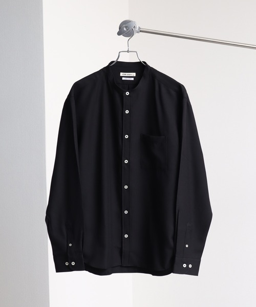 MADE IN JAPAN】-Reflax-ファブリック ベーシック バンドカラーシャツ