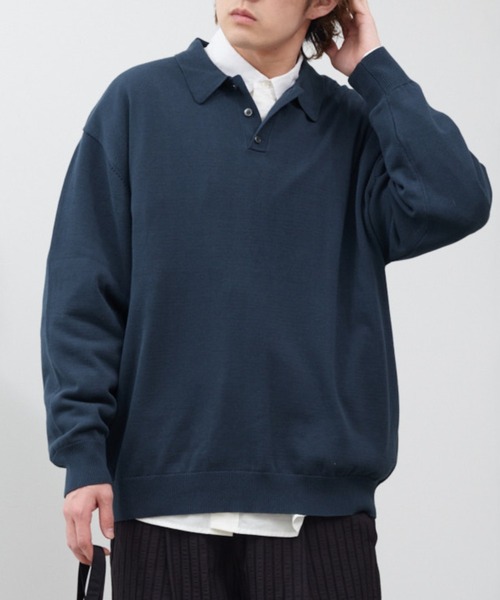 WHIMSIC(ウィムジック)の「【UNISEX】ファインニットポロシャツ(ポロシャツ・メンズ・チャコールグレー/レッド/グリーン/ブラック・FREE)」の1枚目の写真