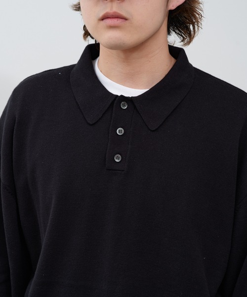 WHIMSIC(ウィムジック)の「【UNISEX】ファインニットポロシャツ(ポロシャツ・メンズ・チャコールグレー/レッド/グリーン/ブラック・FREE)」の11枚目の写真