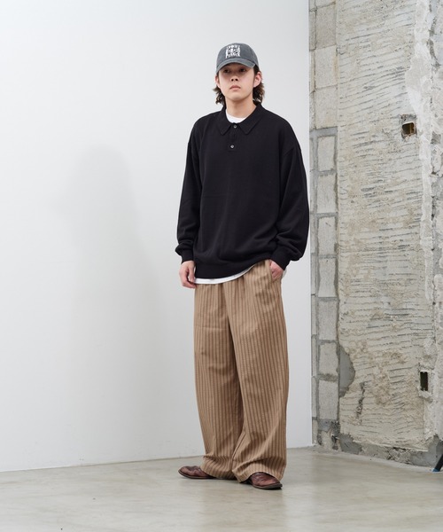 WHIMSIC(ウィムジック)の「【UNISEX】ファインニットポロシャツ(ポロシャツ・メンズ・チャコールグレー/レッド/グリーン/ブラック・FREE)」の15枚目の写真