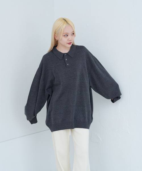 WHIMSIC(ウィムジック)の「【UNISEX】ファインニットポロシャツ(ポロシャツ・メンズ・チャコールグレー/レッド/グリーン/ブラック・FREE)」の21枚目の写真