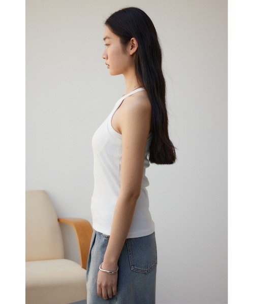 AZUL by moussy(アズールバイマウジー)の「ベーシックカップ付ホルターネックタンクトップ(タンクトップ・レディース・アイボリー/ブラック・M/L/S/M)」の7枚目の写真