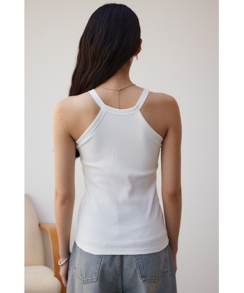 AZUL by moussy(アズールバイマウジー)の「ベーシックカップ付ホルターネックタンクトップ(タンクトップ・レディース・アイボリー/ブラック・M/L/S/M)」の8枚目の写真