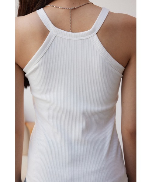 AZUL by moussy(アズールバイマウジー)の「ベーシックカップ付ホルターネックタンクトップ(タンクトップ・レディース・アイボリー/ブラック・M/L/S/M)」の9枚目の写真