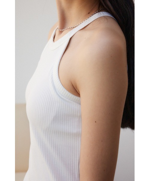 AZUL by moussy(アズールバイマウジー)の「ベーシックカップ付ホルターネックタンクトップ(タンクトップ・レディース・アイボリー/ブラック・M/L/S/M)」の11枚目の写真