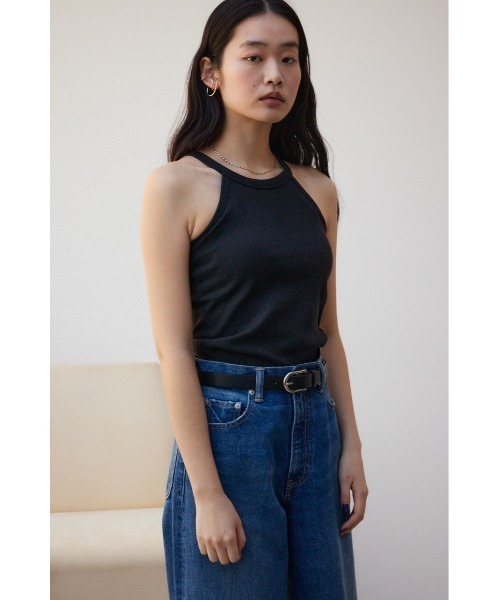 AZUL by moussy(アズールバイマウジー)の「ベーシックカップ付ホルターネックタンクトップ(タンクトップ・レディース・アイボリー/ブラック・M/L/S/M)」の15枚目の写真