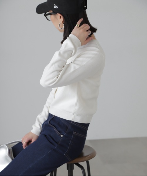 FREE'S MART（フリーズマート）の「コンパクトボーダーニットカーディガン（カーディガン/ボレロ・レディース・グレー系その他/オフホワイト/ピンク・FREE）」の6枚目の写真