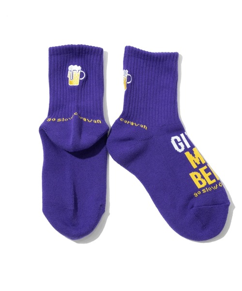 go slow caravan（ゴースローキャラバン）の「パイルジャガード刺繍クウォーターソックス（ソックス/靴下・メンズ・ブラック/ミント/コーラルピンク/ホワイト/バイオレット/ブルー・LARGE/MEDIUM）」の8枚目の写真
