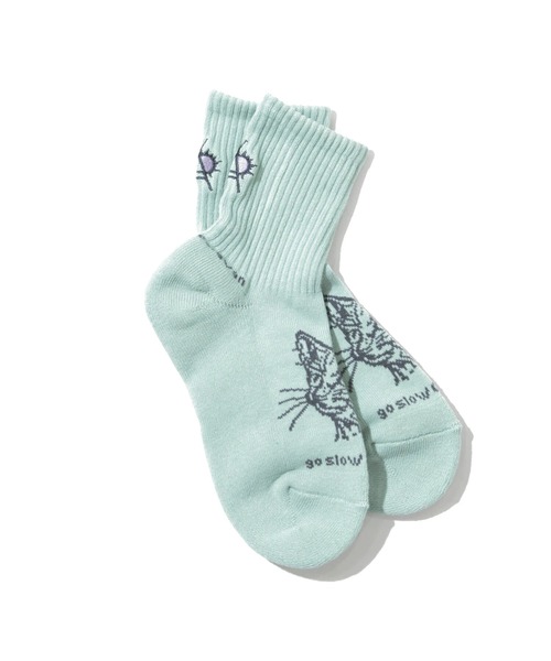 go slow caravan（ゴースローキャラバン）の「パイルジャガード刺繍クウォーターソックス（ソックス/靴下・メンズ・ブラック/ミント/コーラルピンク/ホワイト/バイオレット/ブルー・LARGE/MEDIUM）」の9枚目の写真