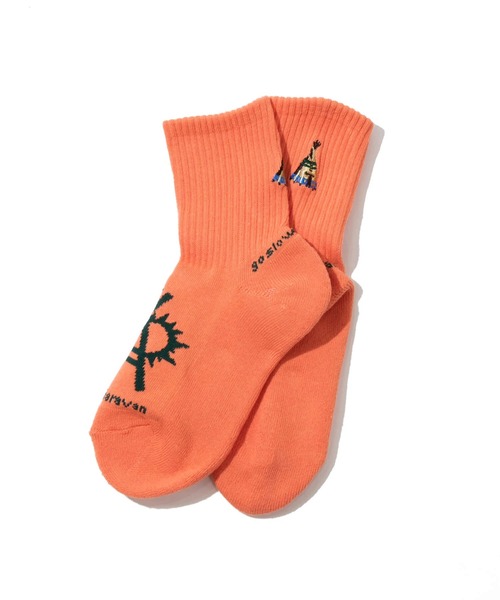 go slow caravan（ゴースローキャラバン）の「パイルジャガード刺繍クウォーターソックス（ソックス/靴下・メンズ・ブラック/ミント/コーラルピンク/ホワイト/バイオレット/ブルー・LARGE/MEDIUM）」の13枚目の写真