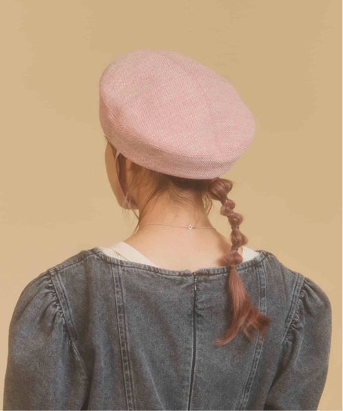 kaorinomori（カオリノモリ）の「kaorinomori ボンボンベレー / カオリノモリ（ハンチング/ベレー帽・レディース・ベージュ/ピンク・M/57.5cm）」の14枚目の写真