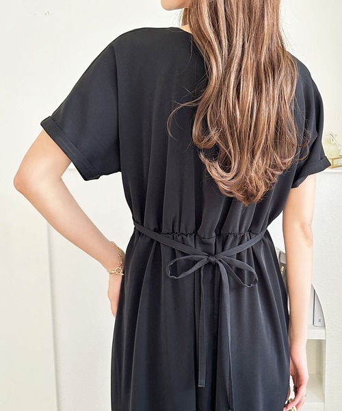 GeeRA(ジーラ)の「ウエストリボンカシュクールフレアワンピース(ワンピース・レディース・ブルー/ベージュ/ブラック・LARGE/MEDIUM)」の6枚目の写真