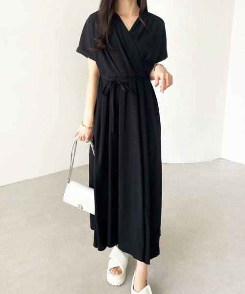 GeeRA(ジーラ)の「ウエストリボンカシュクールフレアワンピース(ワンピース・レディース・ブルー/ベージュ/ブラック・LARGE/MEDIUM)」の21枚目の写真