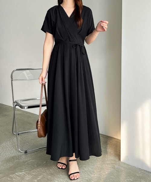 GeeRA(ジーラ)の「ウエストリボンカシュクールフレアワンピース(ワンピース・レディース・ブルー/ベージュ/ブラック・LARGE/MEDIUM)」の18枚目の写真