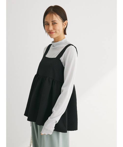 Green　Parks（グリーンパークス）の「ジャガードキャミビスチェ（キャミソール・レディース・グレー/ホワイト系その他2/ブラック・FREE）」の9枚目の写真