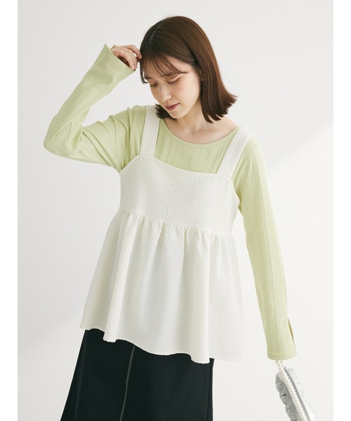 Green　Parks（グリーンパークス）の「ジャガードキャミビスチェ（キャミソール・レディース・グレー/ホワイト系その他2/ブラック・FREE）」の13枚目の写真