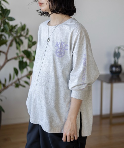 LEPSIM(レプシィム)の「【産前・産後対応】マタニティ/アソートロゴ長袖T 106849(マタニティウェア/グッズ・レディース・杢グレー/オフホワイト/ブラック・FREE)」の1枚目の写真
