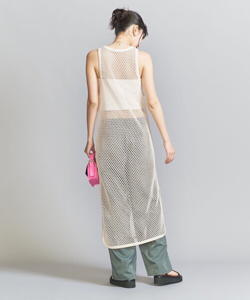 BEAUTY&YOUTH UNITED ARROWS(ビューティーアンドユースユナイテッドアローズ)の「コットンメッシュ タンク ワンピース(ワンピース・レディース・ブラック/ナチュラル・FREE)」の5枚目の写真