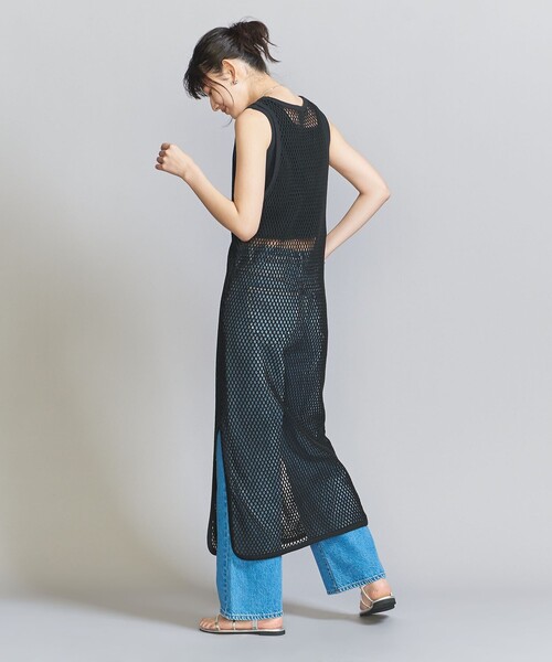BEAUTY&YOUTH UNITED ARROWS(ビューティーアンドユースユナイテッドアローズ)の「コットンメッシュ タンク ワンピース(ワンピース・レディース・ブラック/ナチュラル・FREE)」の9枚目の写真