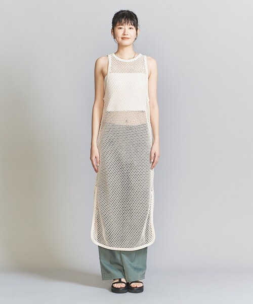 BEAUTY&YOUTH UNITED ARROWS(ビューティーアンドユースユナイテッドアローズ)の「コットンメッシュ タンク ワンピース(ワンピース・レディース・ブラック/ナチュラル・FREE)」の10枚目の写真