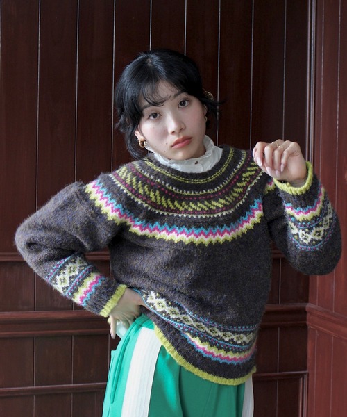 SANSeLF(サンセルフ)の「nordic knit【SANSeLF】sew24a001(ニット/セーター・レディース・マルチ・FREE)」の3枚目の写真