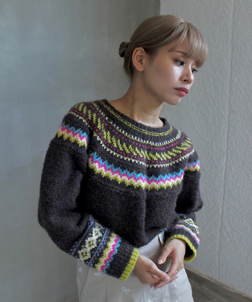 SANSeLF(サンセルフ)の「nordic knit【SANSeLF】sew24a001(ニット/セーター・レディース・マルチ・FREE)」の9枚目の写真