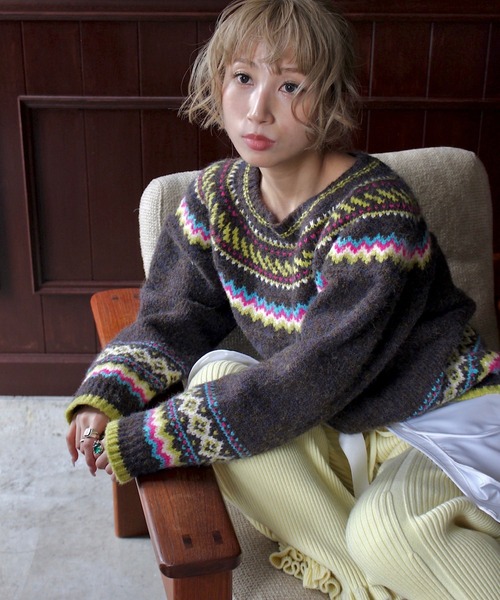 SANSeLF(サンセルフ)の「nordic knit【SANSeLF】sew24a001(ニット/セーター・レディース・マルチ・FREE)」の10枚目の写真