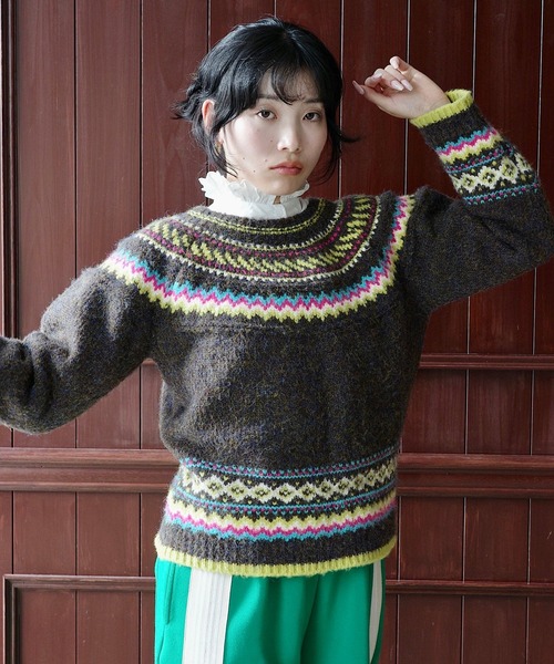 SANSeLF(サンセルフ)の「nordic knit【SANSeLF】sew24a001(ニット/セーター・レディース・マルチ・FREE)」の2枚目の写真