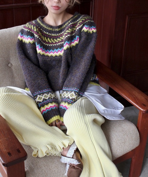 SANSeLF(サンセルフ)の「nordic knit【SANSeLF】sew24a001(ニット/セーター・レディース・マルチ・FREE)」の11枚目の写真