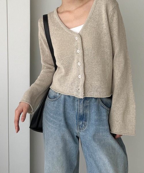 CANAL JEAN（キャナルジーン）の「El mar　サマーVネックカーディガン（カーディガン/ボレロ・レディース・ベージュ/ブラック/ホワイト・ONE SIZE）」の20枚目の写真