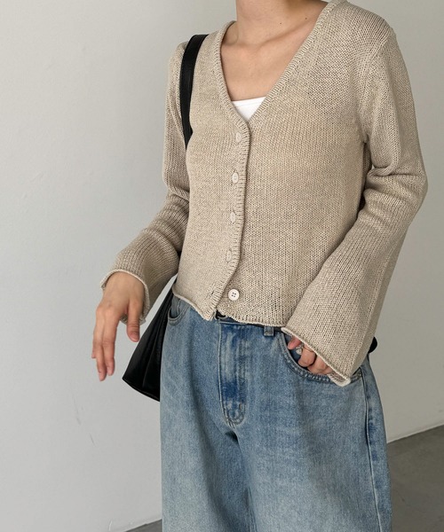 CANAL JEAN（キャナルジーン）の「El mar　サマーVネックカーディガン（カーディガン/ボレロ・レディース・ベージュ/ブラック/ホワイト・ONE SIZE）」の19枚目の写真